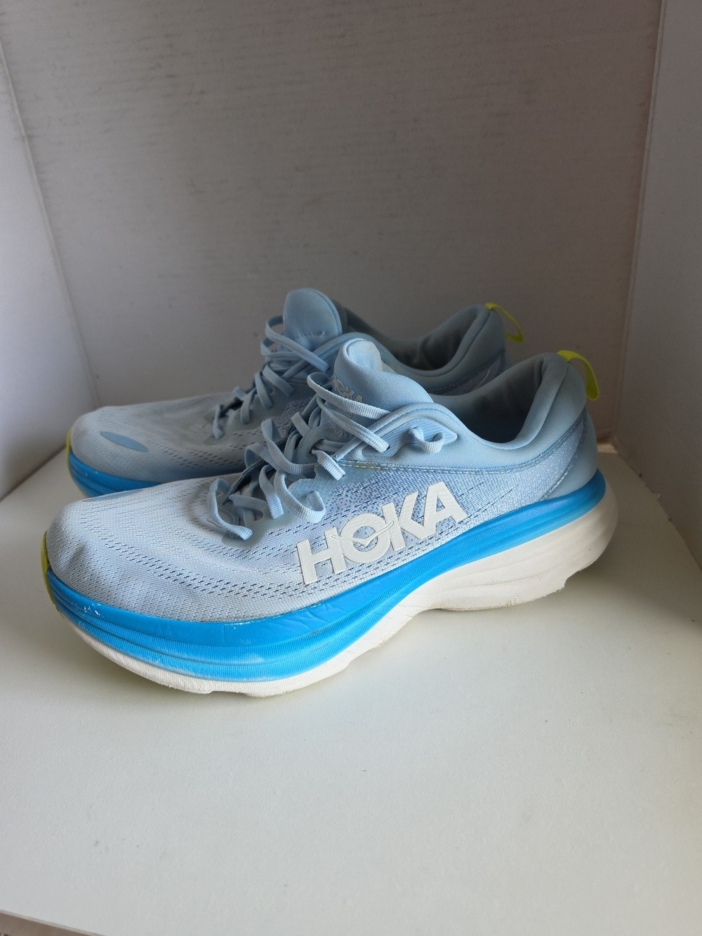 Hoka One One Bondi 8 -Mens Sz 12.5 Airy Blue/ Diva Blue - Running Shoes
